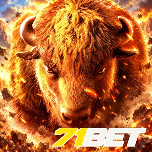 71BET — ilustração de um bisão em tons dourados