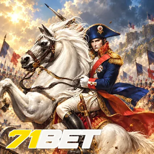 71BET — ilustração de um cavaleiro em um cavalo branco