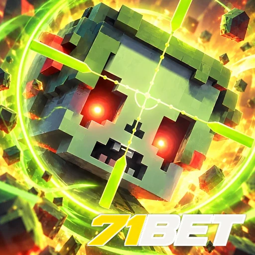 71BET — ilustração de um cubo verde em estilo pixel art