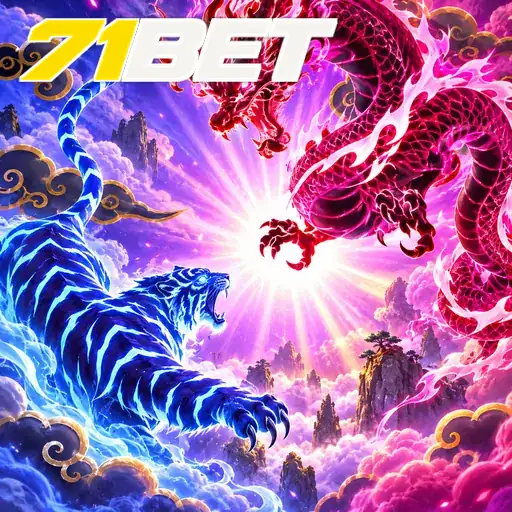 71BET — ilustração de dois dragões coloridos