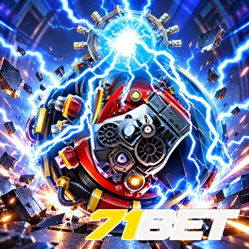 71BET — ilustração de um núcleo de energia azul