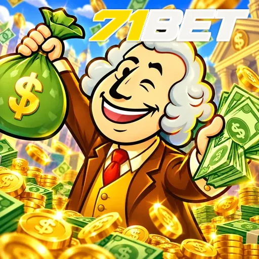 71BET — ilustração de um personagem com saco de dinheiro