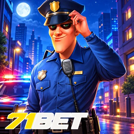 71BET — ilustração de um policial em uma cidade