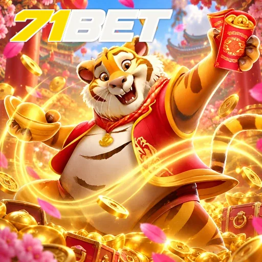 71BET — ilustração de uma raposa entre moedas e luzes